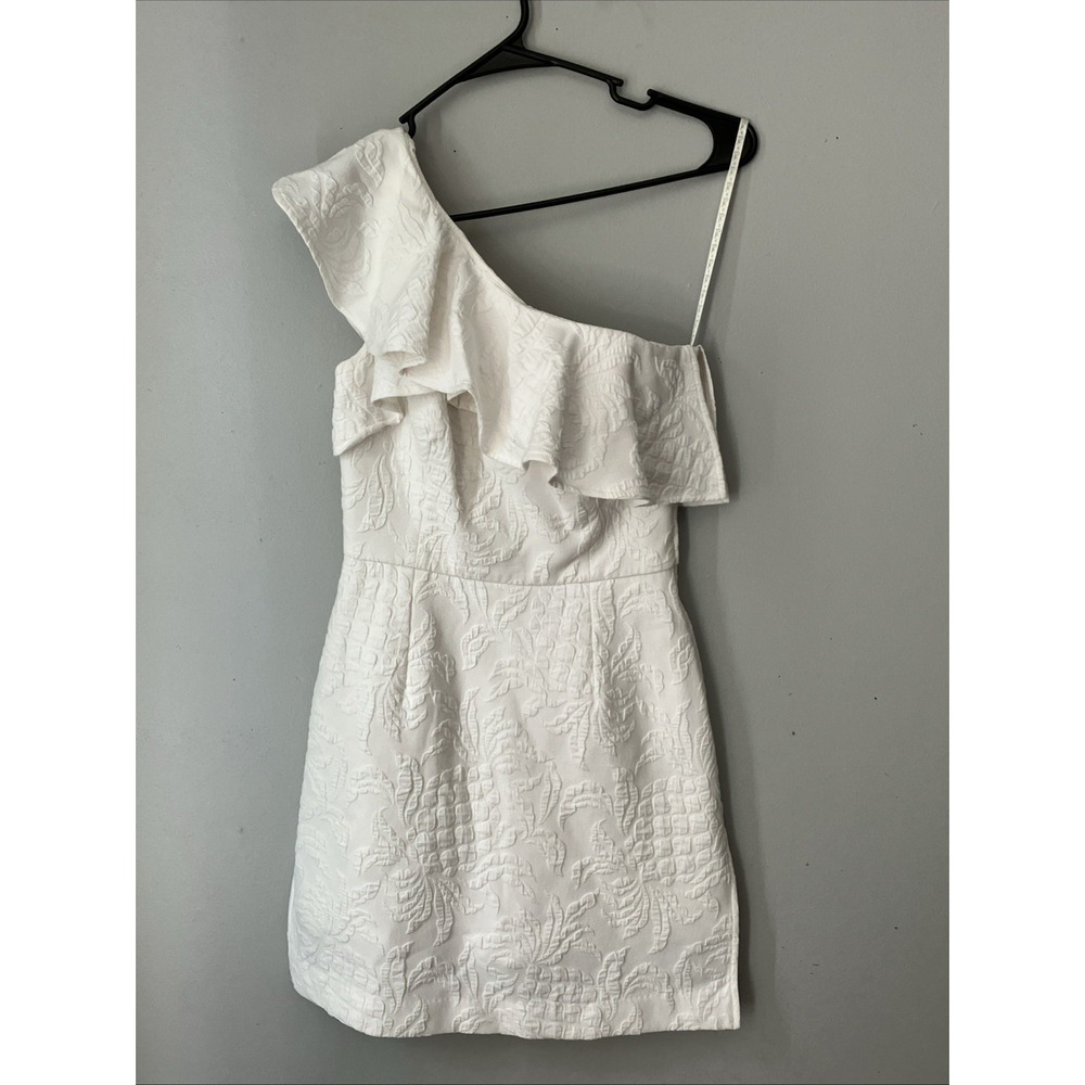 LILLY PULITZER Kipton One Shoulder Romper White Dress Size 00